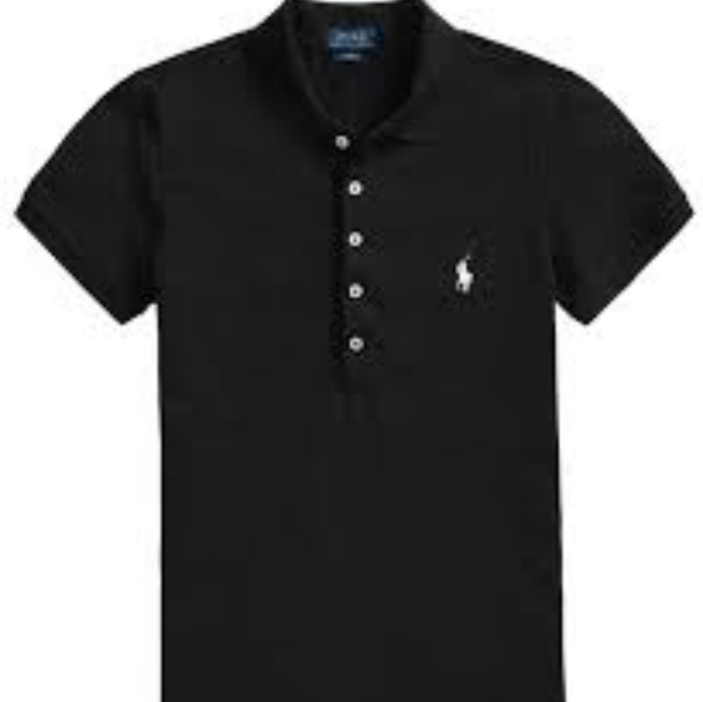 Polo brand new button down collar black white horse white buttons stretch cotton